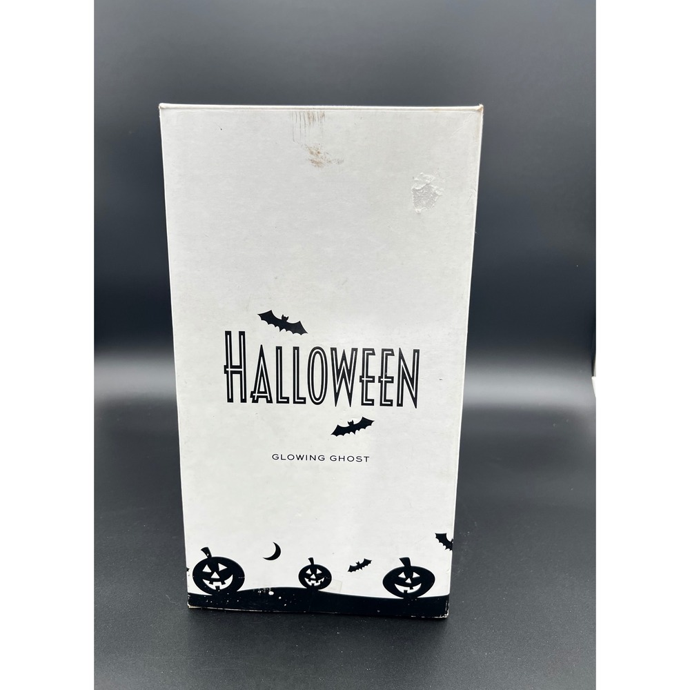 Avon Glowing Ghost Halloween Figurine Light Up Pumpkin Decor 2002 Vintage Boxed
